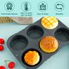 Silicone Hamburger Bun Mold 4/6 Cavity Egg Muffin Baking Pan Non-Stick Silicone Bread Pans Reusable Hamburger Molds for Kitchen