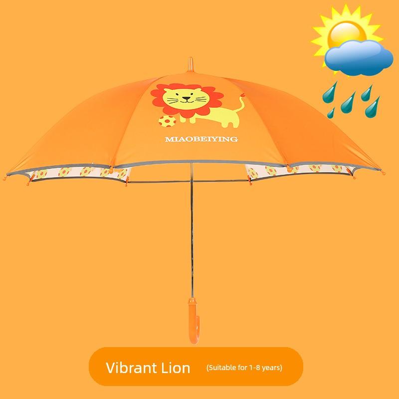 Children's Umbrella Boys All-Weather Umbrella Primary School Students Girl Princess Kindergarten Safety Semi-automatic Long Handle Lightweight Small