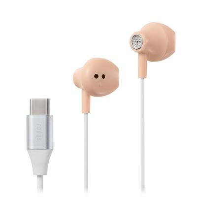 Radius Headphones with Remote Control and Compatible with Android and iPad HP-NEL12C Type-C In-Ear Microphone, Hands-Free, USB-C, (Pink)