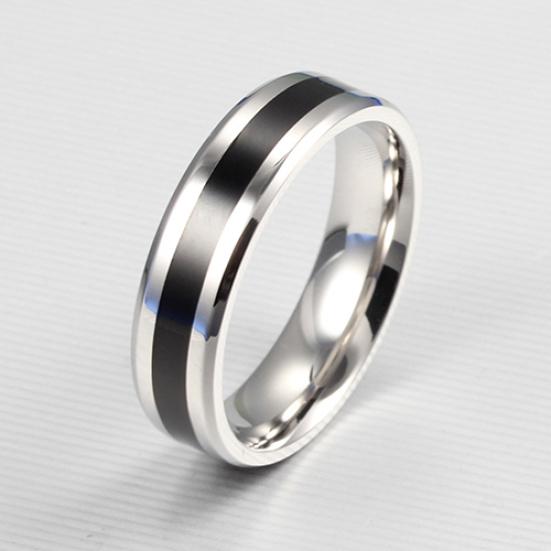Men Women Black Band Ring Titanium Stainless Steel Fashion Jewelry Lover Gift