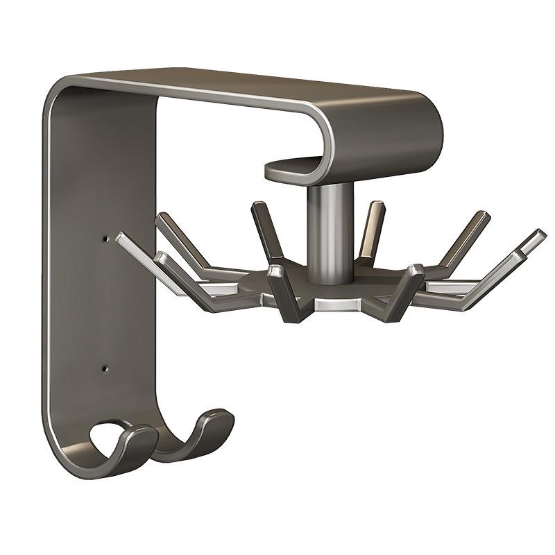 Multi-Function Wall-Mounted Rotating Hook & Spatula Storage Rack