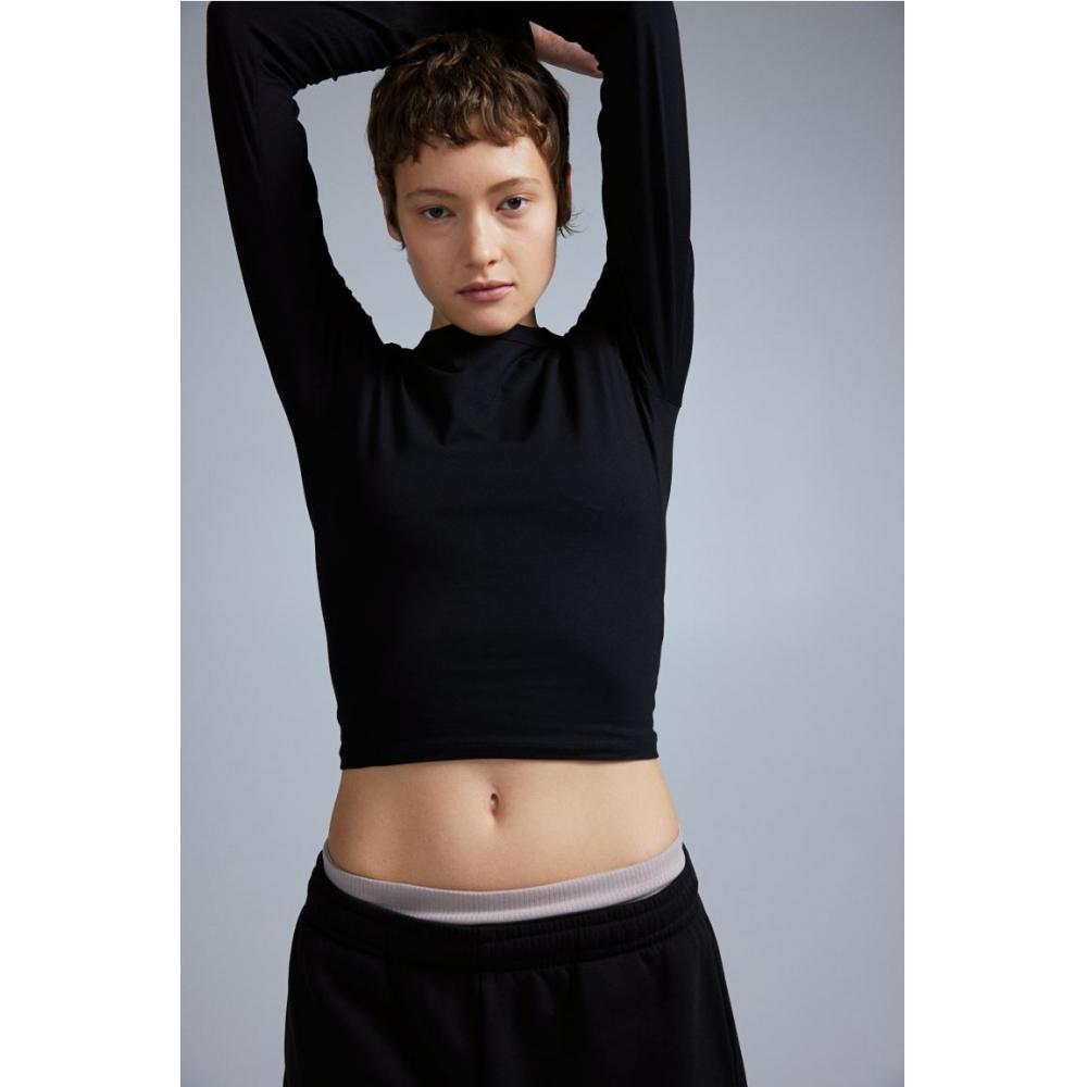 

Топ с длинными рукавами HM, черный