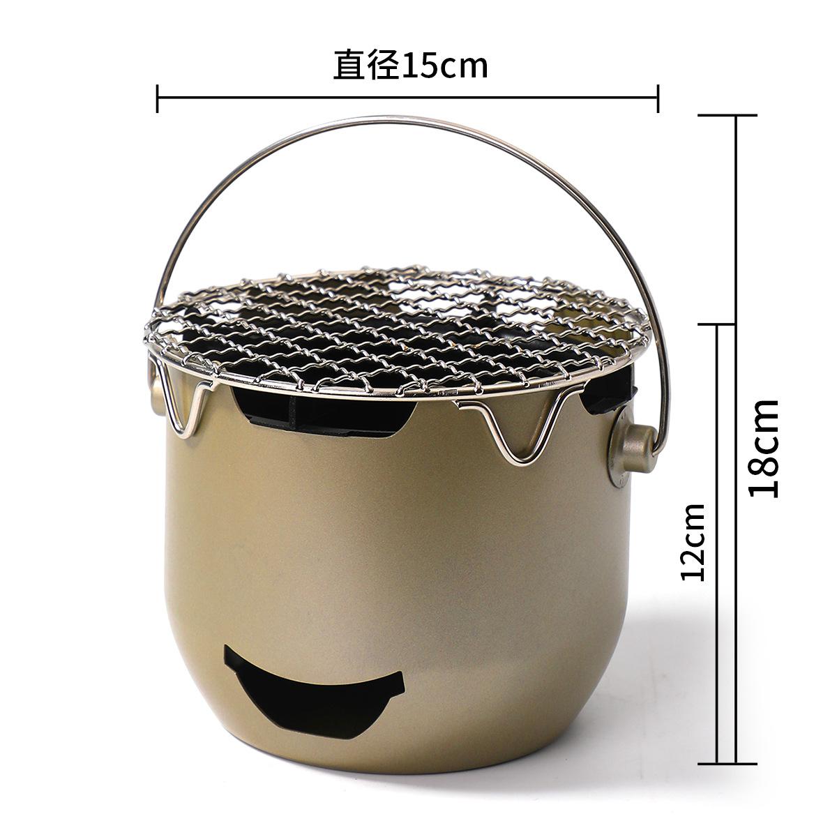 

Household Outdoor Portable Mini Small Carbon Stove BBQ Stainless Steel Enclosure Stove Tea Olive Alcohol Korean Barbecue Stove зелений