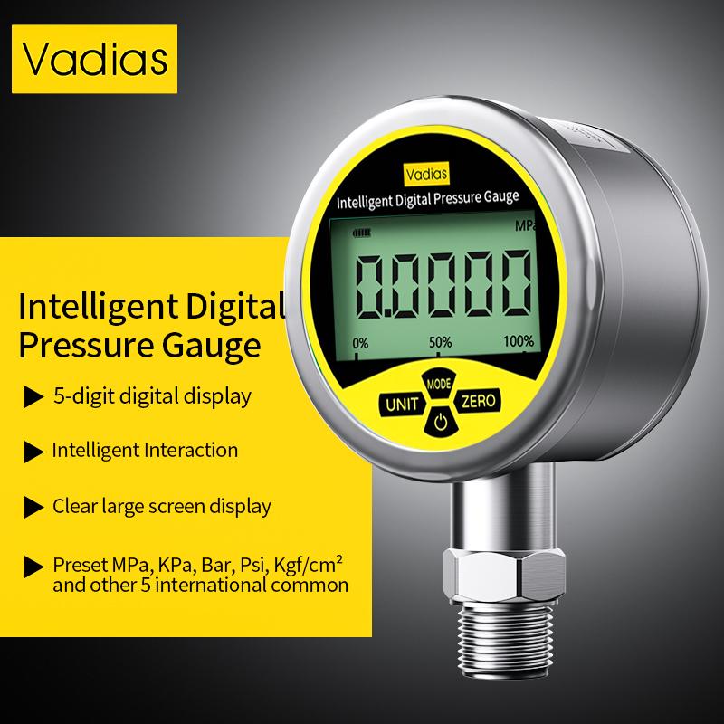 Digital Pressure Manometer -0.1-60Mpa Digital Pressure Gauge 80mm Pressure Manometer M20*1.5 0.2% SS304 Digital Pressure Gauge