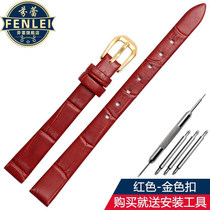Mały rozmiar ultracienki miękki skóra bydlęca Pasek do zegarka prawdziwa skóra Damski łańcuszek do zegarka brązowy wzór bambusa Pasek do zegarka 6 8mm 10mm 12mm