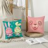 Cartoon U-Usavich Cushion Cover Breathable Linen Pillowcase Summer Odorless Eco-Friendly Invisible Zipper Washable