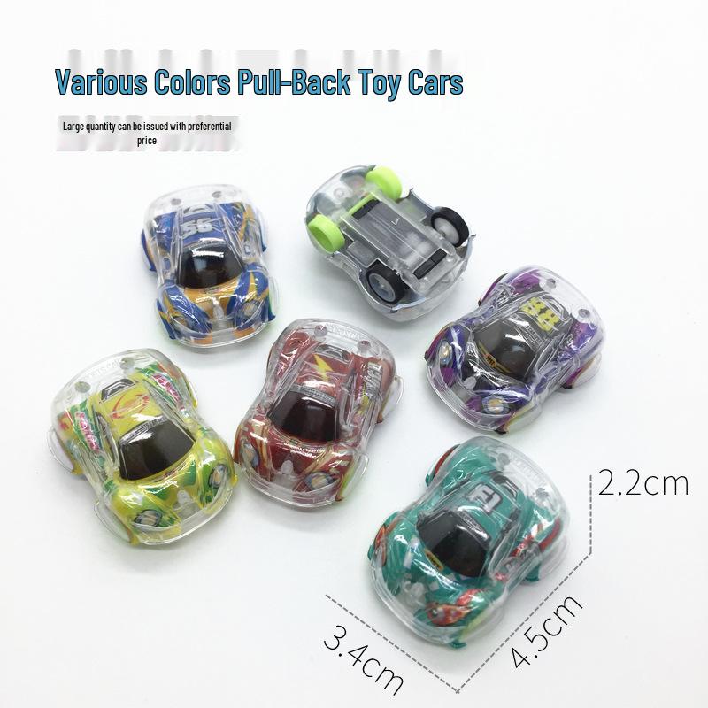 Double-Layer Transparent Pull-Back Mini Racing Car for Snacks and Candy Delivery разноцветный