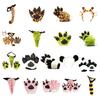 Animal Costume Accessories Set Panda/Giraffe/Dinosaur/Bear Ear Headband,Tail,Paw