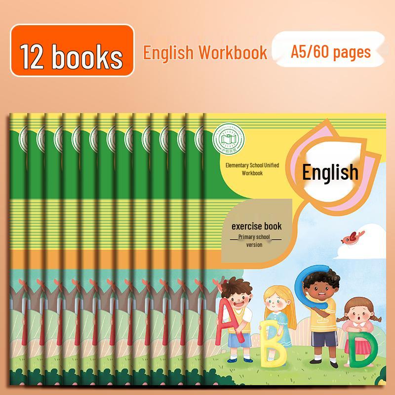 A5 English Elementary School Workbook: Four Lines, Three Spaces, Grades 1-3