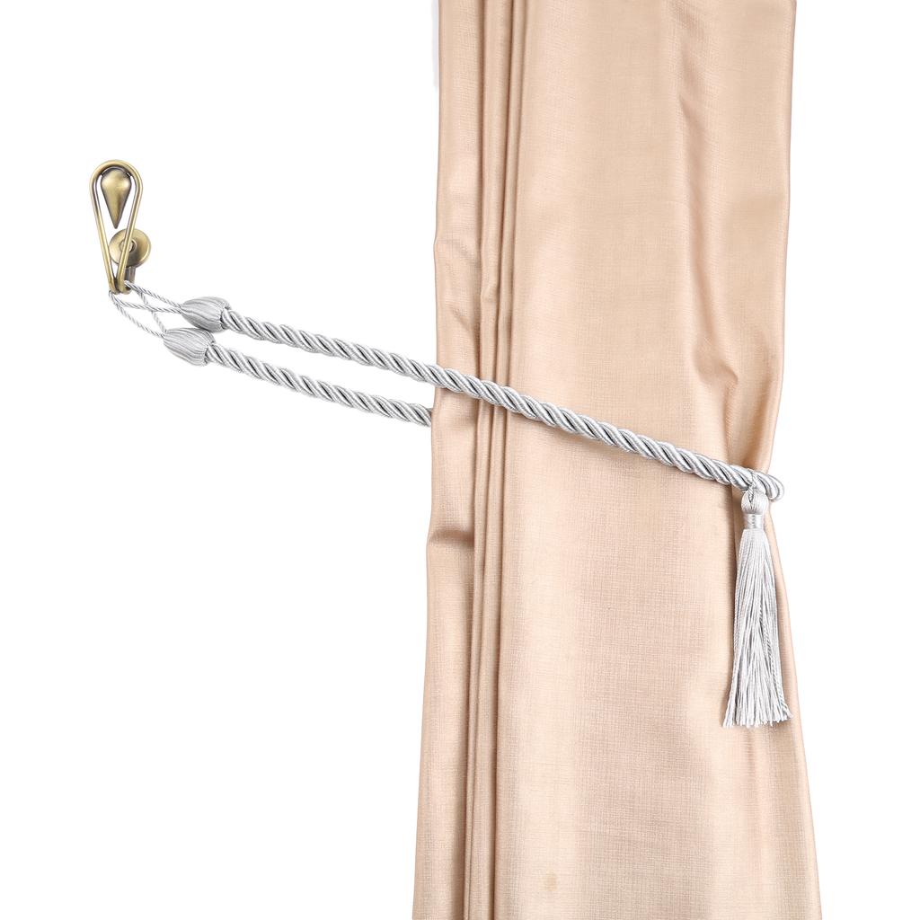 2 Pezzi Fermacravatta per Tende Supporto per Tende Ganci da Parete Appendiabiti Scaffale Portaoggetti Tenda da Finestra Tenda Decorativa Fermacravatta per Tenda Gancio con Nappa per Porta con Viti