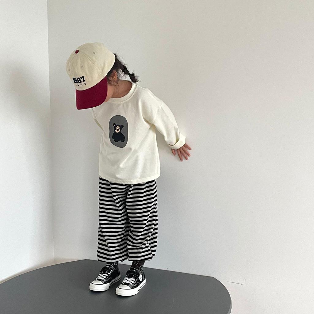 GL-kids Korean Style Autumn Cartoon T-shirt: Loose, Thickened, Easy-Match Long Sleeve for Boys and Girls
