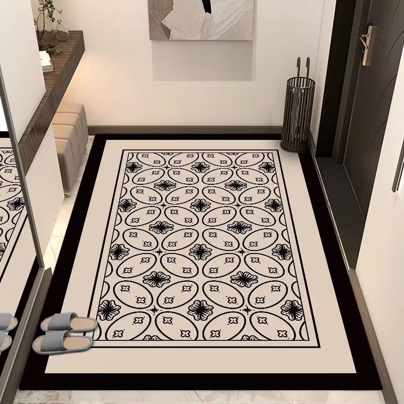 European Classical Entrance Carpet Square Foyer Entrance Floor Mat Floor Mat Bathroom Absorbent and Dirt Resistant Floor Mat