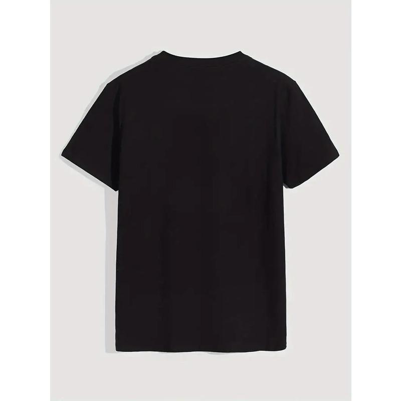 European Sizes Men'S Plus-Size Casual Short-Sleeve T-Shirt - Summer Round-Neck Print T-Shirt, Lightweight And Breathable, Machine Washable