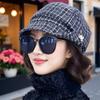 Octagonal Hat With Detachable Short Wavy Wig For Middleaged Women In Spring And Fall Seasons