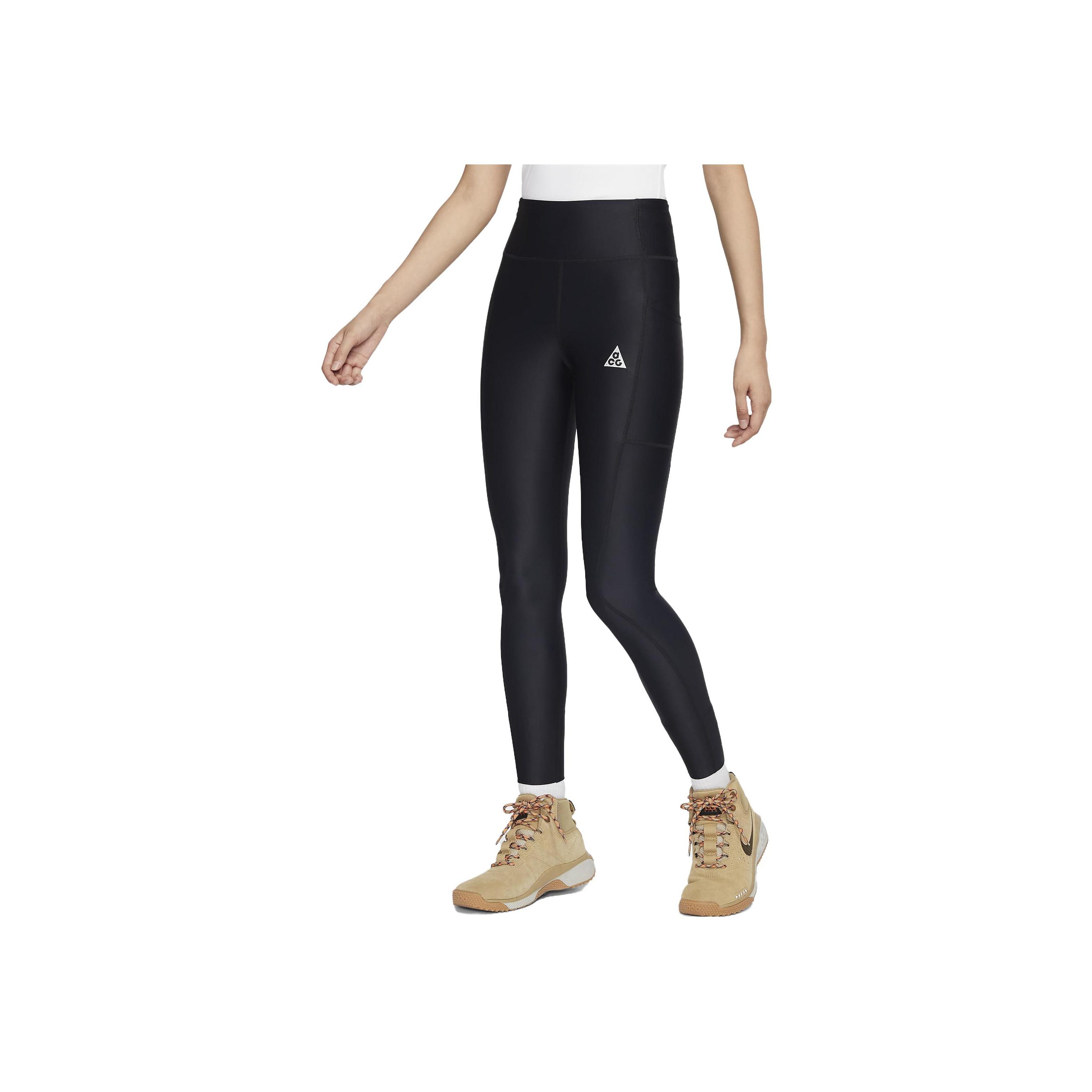 

Женские укороченные леггинсы с однотонным логотипом Nike, черные DN3926-010 S