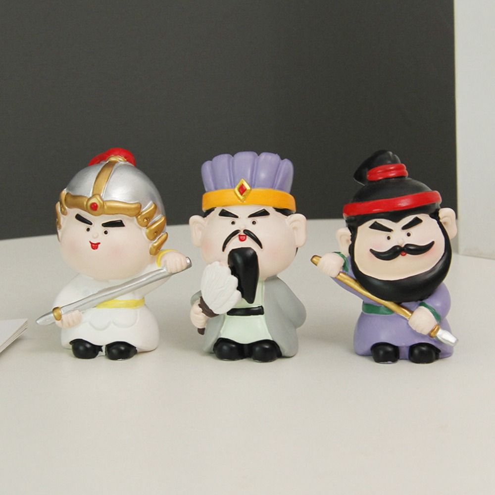 Mini Three Kingdoms Desktop Figurine Kawaii Car Ornament Anime Sculpture  Desk
