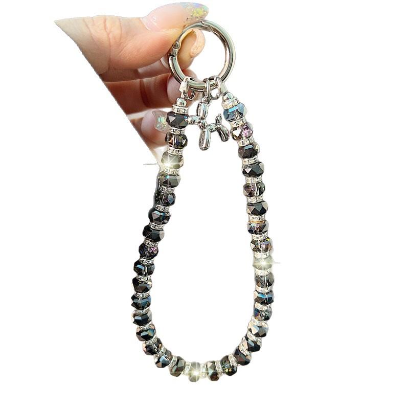 Shiny Crystal Phone Chain Short Ins Style Fresh Balloon Dog Pendant Water Phone Chain Wrist Bag Charm