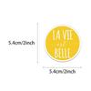 50-Piece Set of French Motivational Quote Stickers for Journals, Water Bottles, and Phone Cases.
