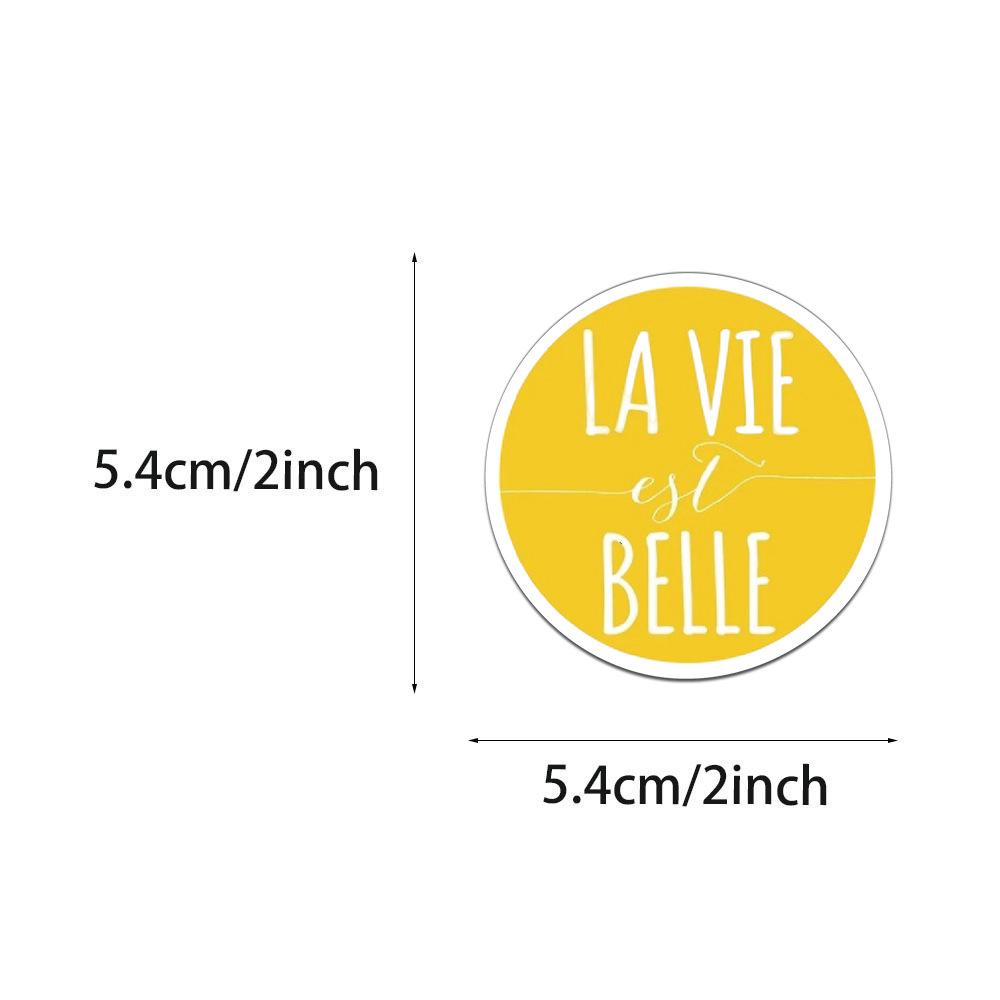 50-Piece Set of French Motivational Quote Stickers for Journals, Water Bottles, and Phone Cases.