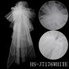 Double Layer Mesh Tulle Solid Color Women Short Wedding Veil with Clip Ribbon Edge Center Cascade Bride Headpiece Party