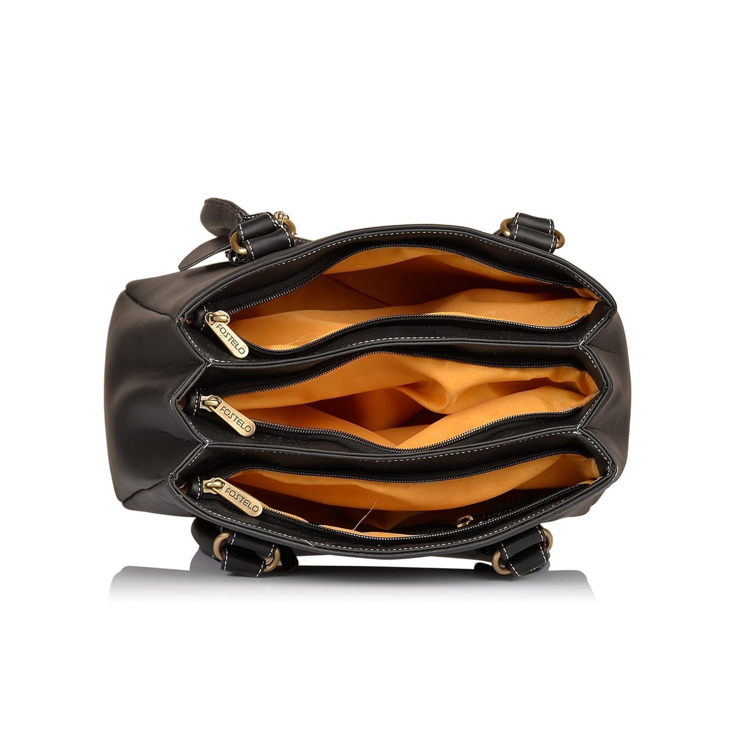 Женская сумка Westside из искусственной кожи (большой) 13 x 10 x 4 in чёрный — фото 12