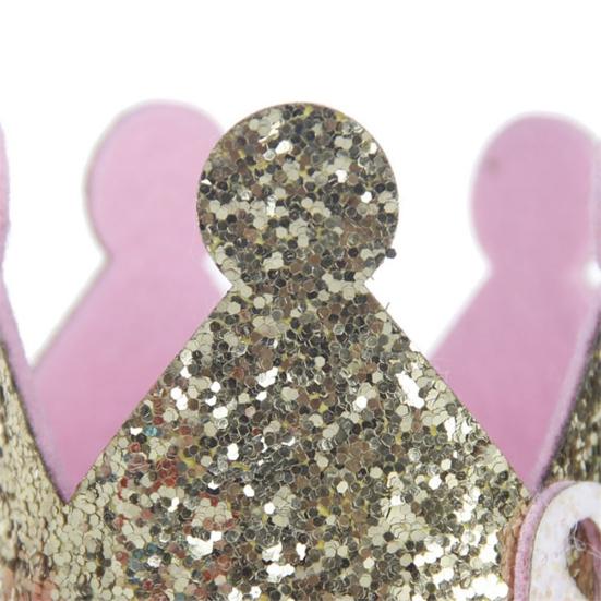 Baby Girls Sweet Flowers Sparkling Sequins Crown Number Birthday Party Headband