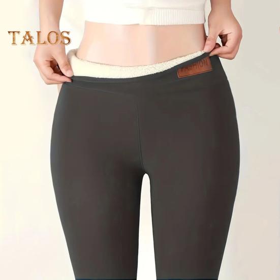 Damskie ciepłe legginsy z wysokim stanem, dopasowane, unoszące biodra, obcisłe spodnie z aksamitną podszewką, pogrubione, sportowe spodnie do jogi