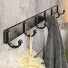 3/4/5 Hook Black Aluminum Wall Mounted Clothes Hook Suitable for Towels Bath Towels Jacket Clothes Home Bathroom Accessories
