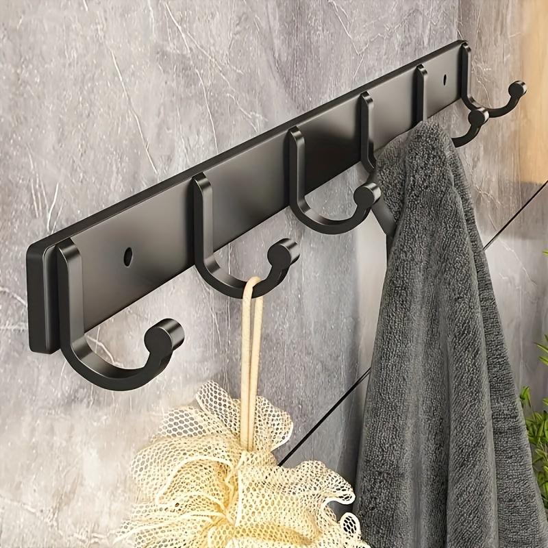 3/4/5 Hook Black Aluminum Wall Mounted Clothes Hook Suitable for Towels Bath Towels Jacket Clothes Home Bathroom Accessories