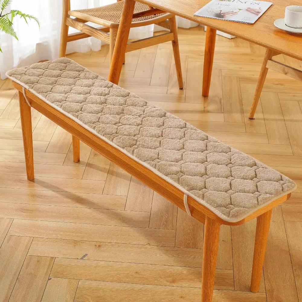 Massives, langes Bankkissen aus Plüsch, Mahagoni-Bankkissen, verdicktes, individuelles Sitzkissen aus Holz für Sofas und Stühle für den Winter