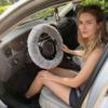 Fluffy Steering Wheel Cover 3PCS Set – Plush Fuzzy Fur Steering Wheel Cover with Gear Shift Cover & Handbrake Cover, Winter Warm Car Accessories,