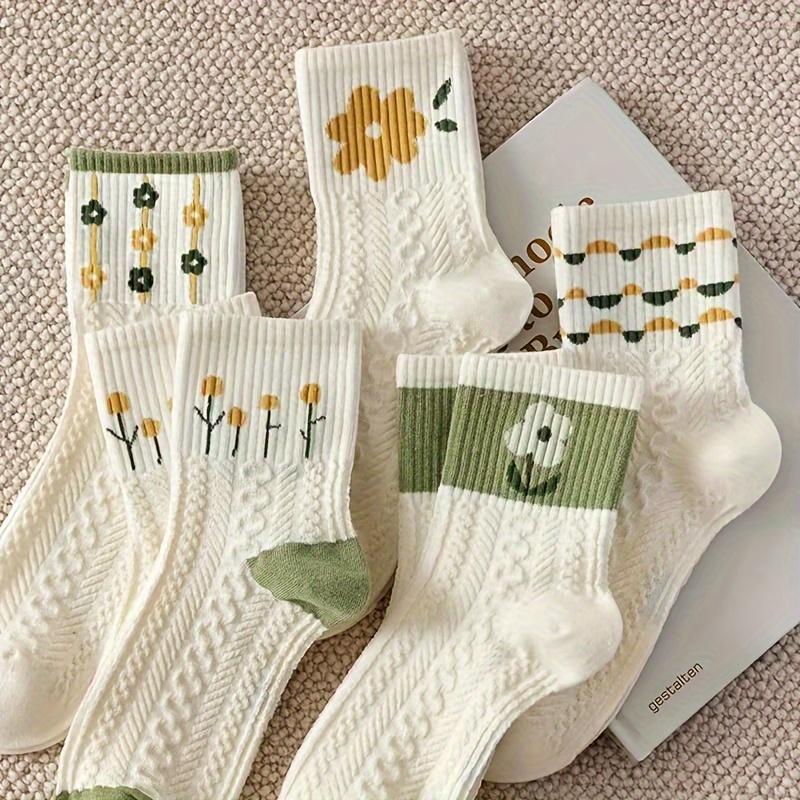 5-Pack Floral Women's Mid-Calf Socks