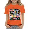 Children's Casual and Fashionable Round-Neck Printed Short-Sleeve Top for Back-to-School
