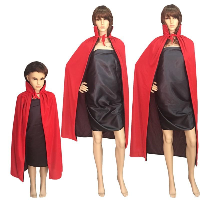 Double-Sided Black & Red Vampire Cape - Halloween Masquerade Costume