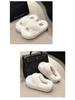 2025 Spring Women's Fuzzy Slippers: Thick Sole, 7cm Height Boost, Korean Style for Petite Women, Perfect for Autumn/Winter Wear.