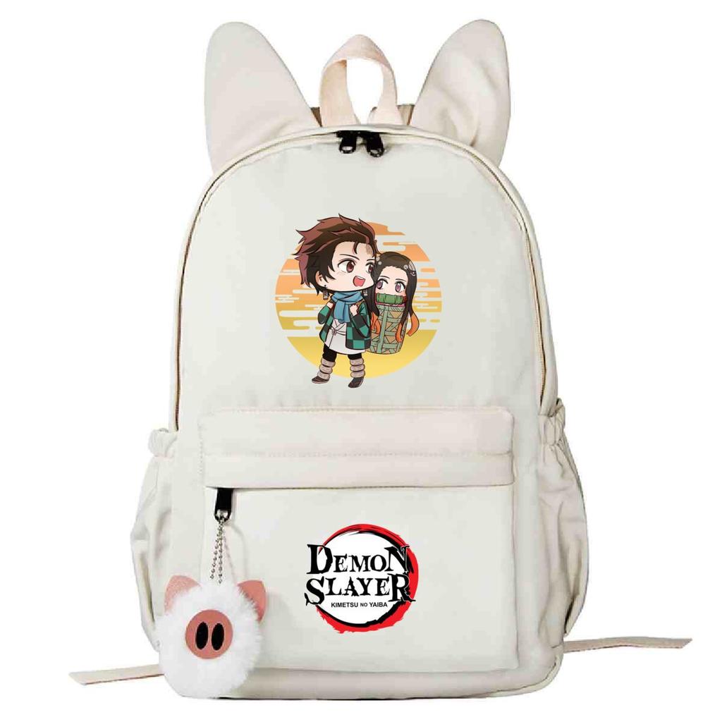 Plecak szkolny z motywem pogromców duchów, wersja koreańska, personalizowany plecak z króliczymi uszami, moda studencka, casualowy, modele męskie i damskie