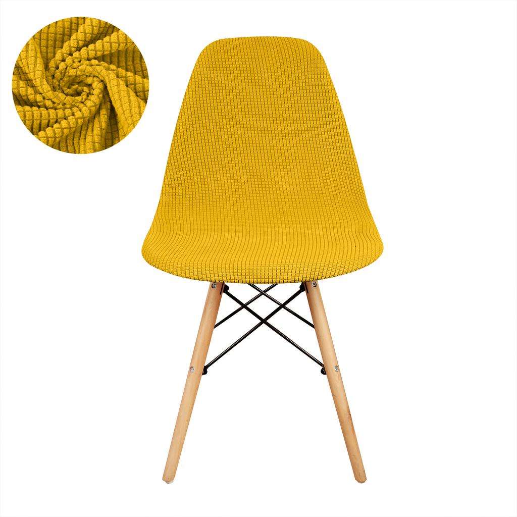 1 PC Jacquard Shell Chair Cover Short Back Stretch Dining Chair Cover Adjustable Dining Room Seat Cover For Bar Party Home Decor
