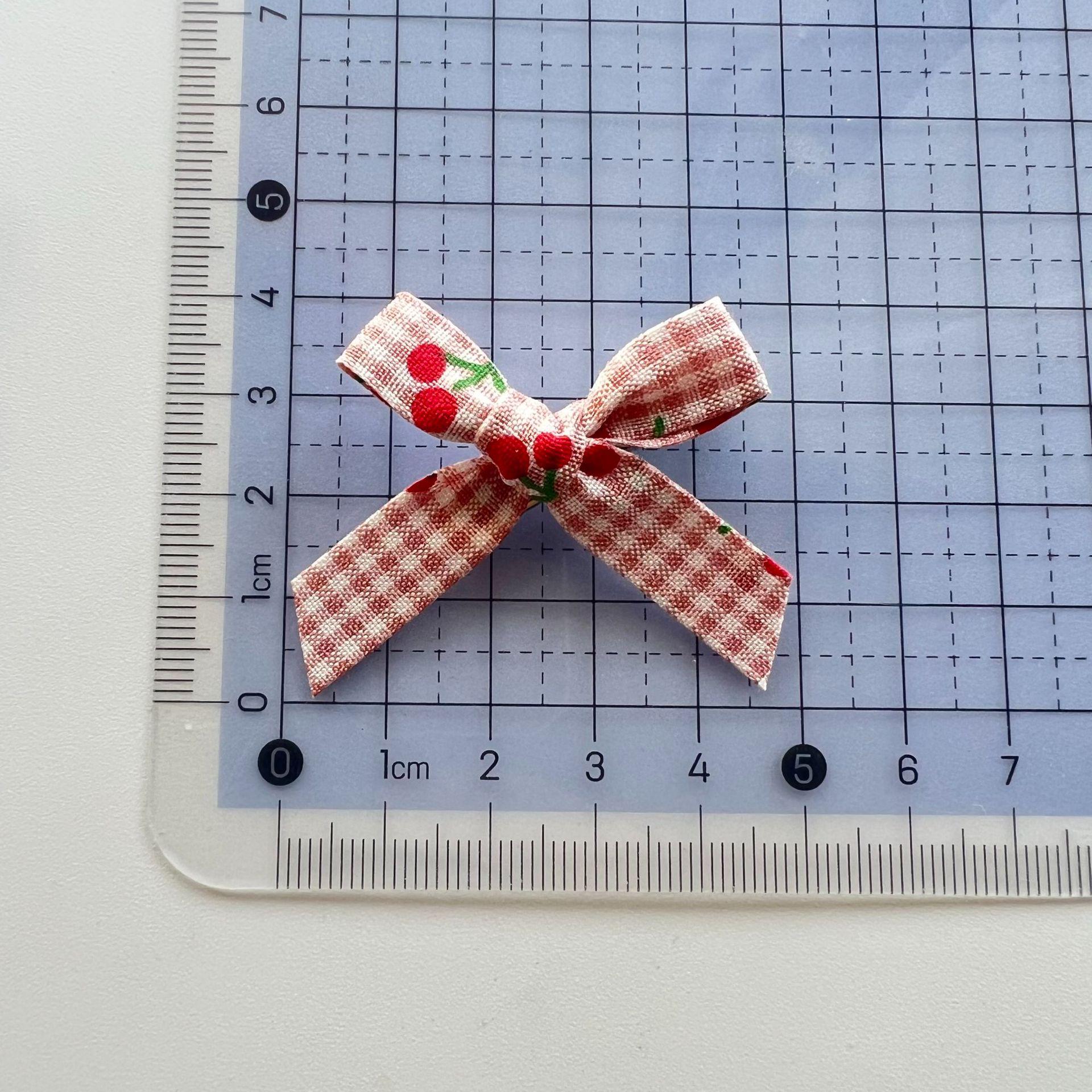 Korean Cherry Plaid Bow Hair Clip - Cute Kids Hair Accessory