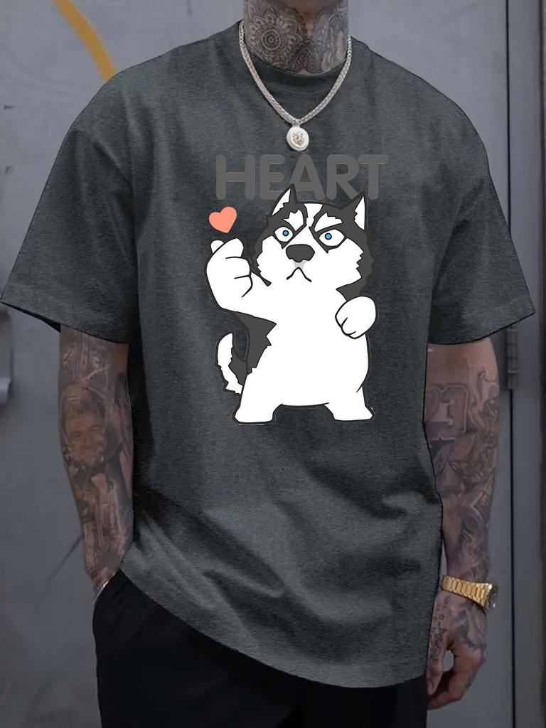 Lustiges Hunde-Grafik bedrucktes Kurzarm-Luxus-Baumwoll-T-Shirt für den Sommer Unisex Männer und Frauen Lässige lockere Mode Trend Kleidung