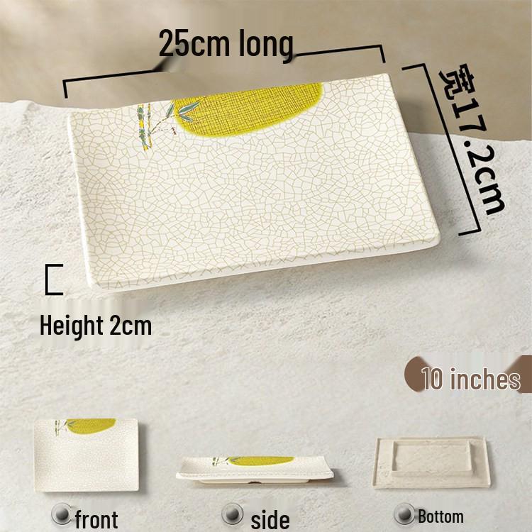 Melamine Rectangular Porcelain-Style Plate for Hot Pot & Side Dishes