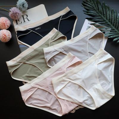 Antibacterial Minimalist Breathabl Knickers Seamless Underwear for Women Low Waist Triangle Pure Cotton Plus Size Panties