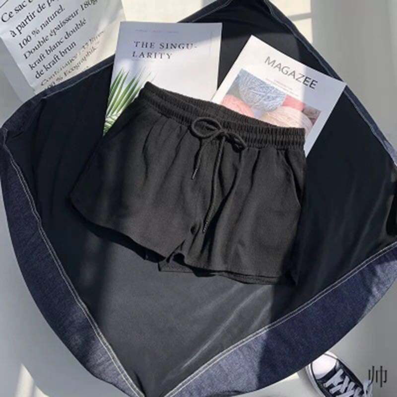 Pantalones cortos deportivos elásticos de cintura alta para mujeres Ropa  exterior casual suelta Pantalones de pierna ancha comprar a buen precio —  entrega gratuita, reseñas reales con fotos — Joom