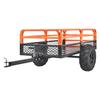 Robuuste Stalen ATV Kiepwagen, Laadvermogen 1500 Pond 15 Kubieke Voet, Trekhaak Kiepwagen Tuinwagen, met Afneembare Zijkanten en 2 Banden, voor