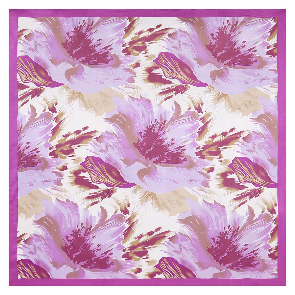 90*90Cm Floral Printed Square Scarf Silk-Like Satin Hair Wraps Women Luxury Printed Bandana Foulard  Shawl Fashion Accessories 90x90cm