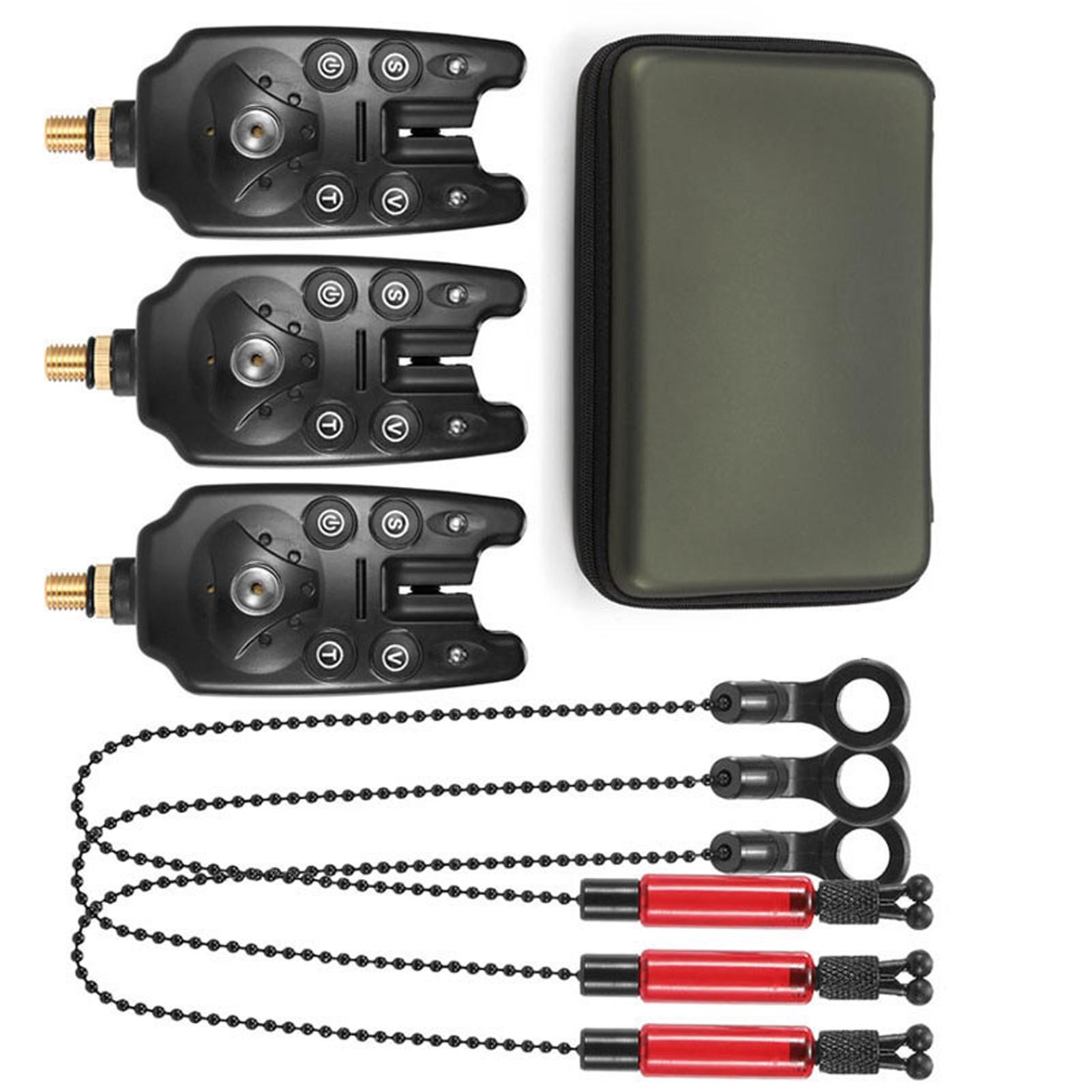 

Fishing Bite Alarms and Chain Alert Swingers Set LED Indicator Alert Fishing Swingers with Zipper Box Red красный