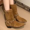 Fashion 2024 Fashion Shoes for Women Sleeve Women's Boots Autumn Winter Suede Warm Solid Middle Tube Low-heeled Boots Zapatos Mujer