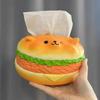 Figure Model Burger Dog Tissue Box Collectible Hamburger Fun Tissue Box  Birthday Gift