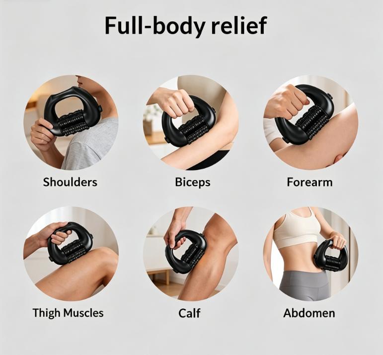 Roller Massager – Full Body Deep Muscle Massage Tool, Type-C Rechargeable, 2000mAh, for Shoulder Back Leg Foot