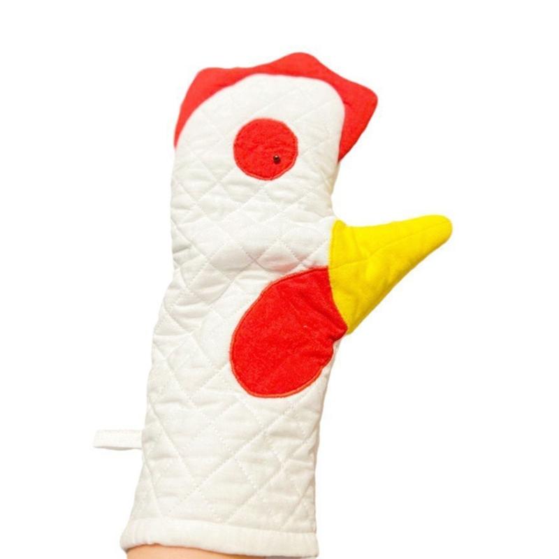 

Перчатка-прихватка для микроволновой печи, Перчатка-прихватка для духовки в форме петушка, Кухонный набор перчаток, Нетканый материал для использования на кухне 1