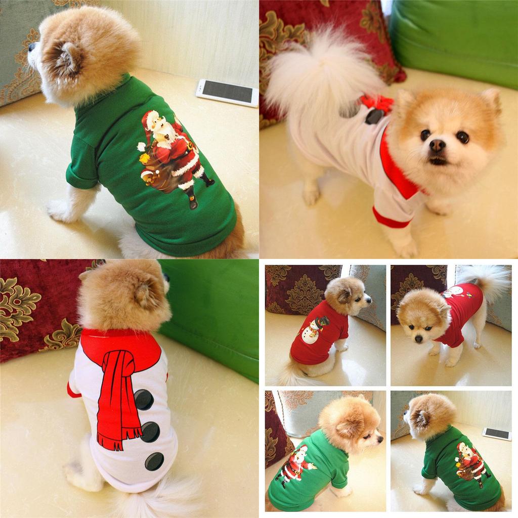 Vest Christmas Pet Dog Puppy Hoodie Sweater Xmas Warm Clothes Costume Shirt